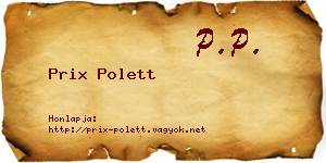 Prix Polett névjegykártya